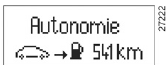 Autonomie prévisible avec le carburant restant.