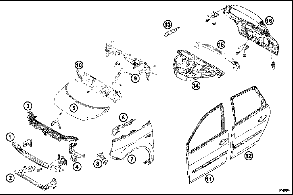 Désignation des pièces