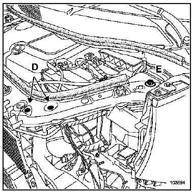 Dépose de la traverse supérieure