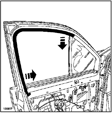 Dépose de la vitre fixe de porte avant