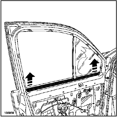 Dépose de la vitre fixe de porte avant