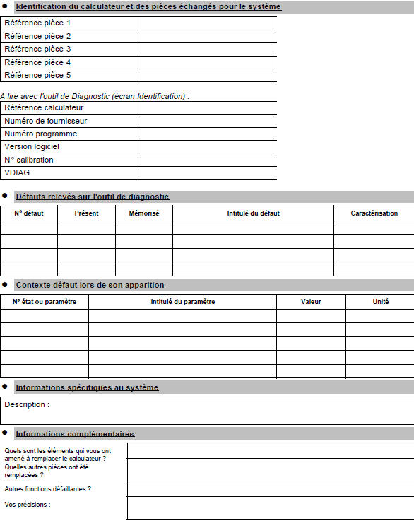 Fiches diagnostic