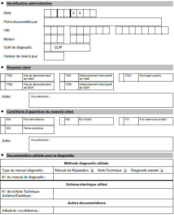 Fiche diagnostic