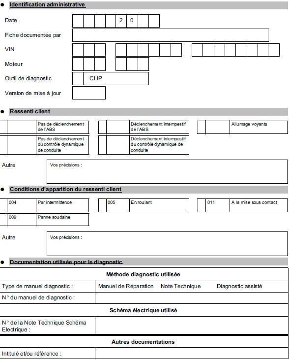 Fiche diagnostic