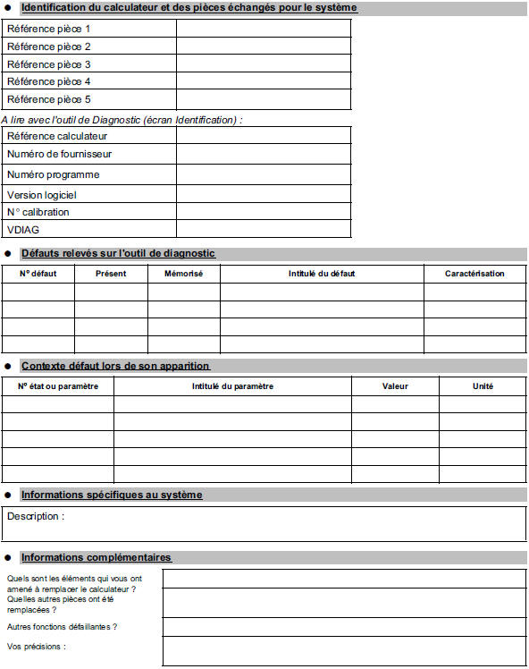 Fiche diagnostic