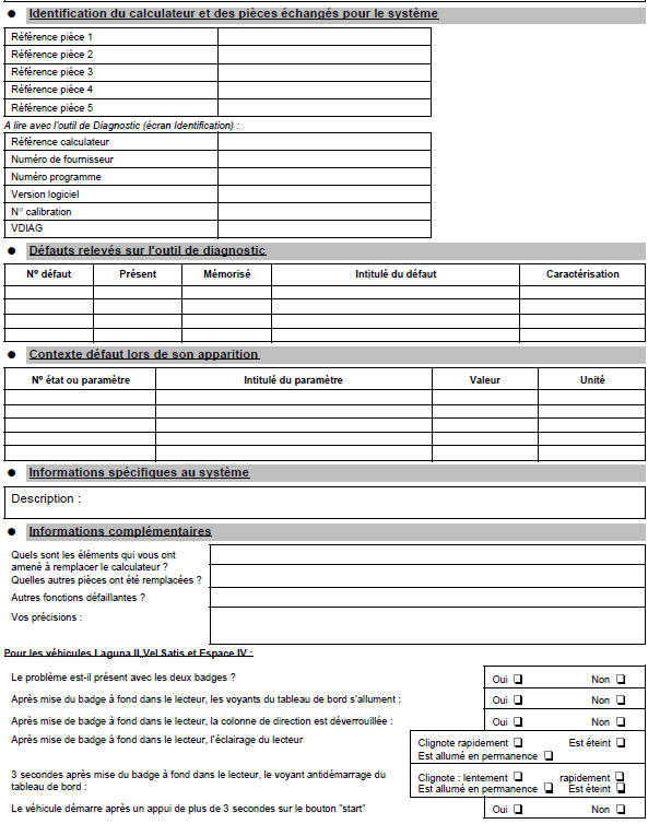 Fiche diagnostic