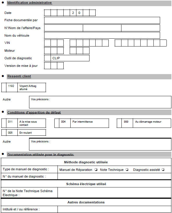 Fiche diagnostic