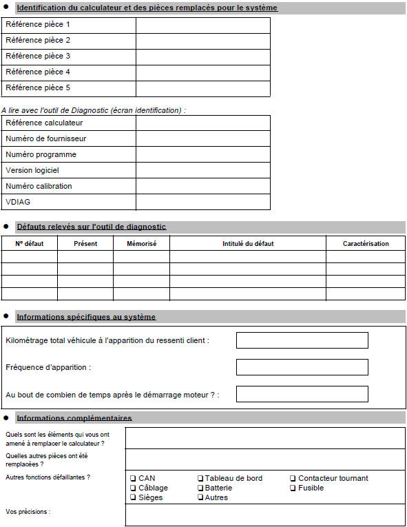 Fiche diagnostic