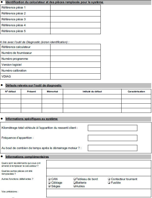 Fiche diagnostic