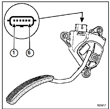 Potentiomètre de pédale d'accélérateur : Branchement